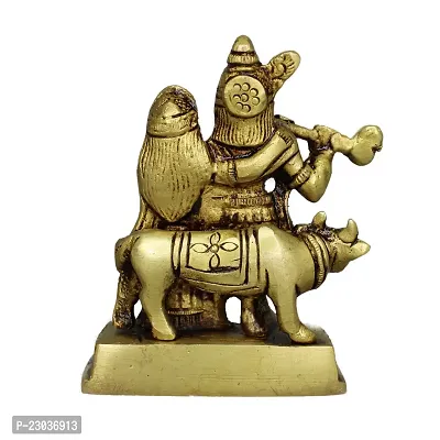 Om ssvmb9 Brass Made Golden Radha Krishna Yougal Sarkar Puja Idol/Radha Krishna Sringar Idol-thumb5