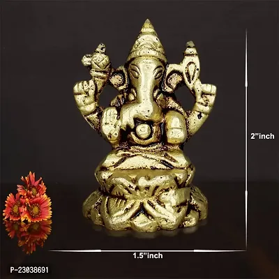 Om ssvmb9 Brass Lord Ganesha Sitting on Singhasan Big Belly Ganesh Bhagwan-thumb3