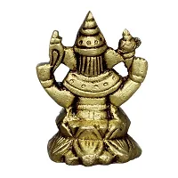 Om ssvmb9 Brass Lord Ganesha Sitting on Singhasan Big Belly Ganesh Bhagwan-thumb3