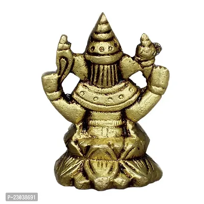 Om ssvmb9 Brass Lord Ganesha Sitting on Singhasan Big Belly Ganesh Bhagwan-thumb4