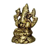 Om ssvmb9 Brass Lord Ganesha Sitting on Singhasan Big Belly Ganesh Bhagwan-thumb4