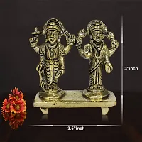 Brass Vishnu Laxmi on Sheshnag Idol Sculpture Statue Murti/Idol/God Murti/Brass Goddess Vishnu/Narayan Laxmi/Lakshmi Statue for Home Temple (Weight :-  0.375)-thumb3