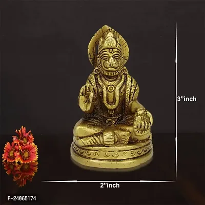 Brass Siddh Shri Hanuman Idol/Brass Bajrang Bali Idol/Shri Hanuman Brass Murti to Protect from All Kind of Negative Energy/for Good Luck, Success and Prosperity (Weight :-  0.285)-thumb5