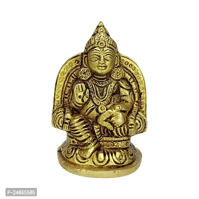 Brass Kuber Murti Lord of Treasure Wealth Maharaj Kuber Statue for Tijori Locker Money Safe Kubera Idol for Maha Dosh Nivaran Prosperity Home Deacute;cor (Weight :-  0.383)