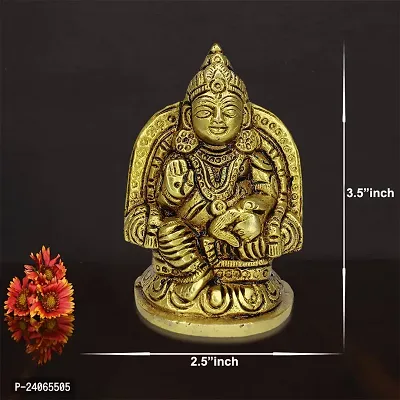 Brass Kuber Murti Lord of Treasure Wealth Maharaj Kuber Statue for Tijori Locker Money Safe Kubera Idol for Maha Dosh Nivaran Prosperity Home Deacute;cor (Weight :-  0.383)-thumb3