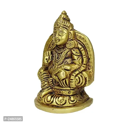 Brass Kuber Murti Lord of Treasure Wealth Maharaj Kuber Statue for Tijori Locker Money Safe Kubera Idol for Maha Dosh Nivaran Prosperity Home Deacute;cor (Weight :-  0.383)-thumb5