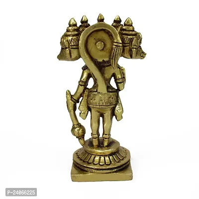 Brass Panchmukhi Hanuman South Facing Main Door Entrance Vastu Remedies Panchmukhi (Five Faced) Hanuman Bajrangbali Bhagwan Idol Sculpture Statue Brass for Home Decor (Weight :-  0.341)-thumb2