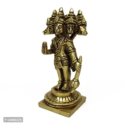 Brass Panchmukhi Hanuman South Facing Main Door Entrance Vastu Remedies Panchmukhi (Five Faced) Hanuman Bajrangbali Bhagwan Idol Sculpture Statue Brass for Home Decor (Weight :-  0.341)-thumb3