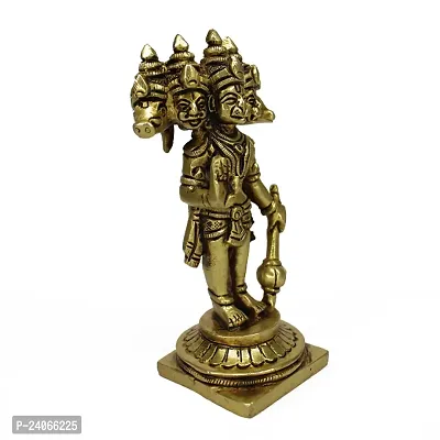 Brass Panchmukhi Hanuman South Facing Main Door Entrance Vastu Remedies Panchmukhi (Five Faced) Hanuman Bajrangbali Bhagwan Idol Sculpture Statue Brass for Home Decor (Weight :-  0.341)-thumb4