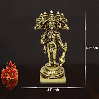 Brass Panchmukhi Hanuman South Facing Main Door Entrance Vastu Remedies Panchmukhi (Five Faced) Hanuman Bajrangbali Bhagwan Idol Sculpture Statue Brass for Home Decor (Weight :-  0.341)-thumb4