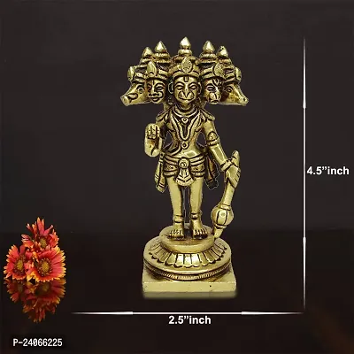 Brass Panchmukhi Hanuman South Facing Main Door Entrance Vastu Remedies Panchmukhi (Five Faced) Hanuman Bajrangbali Bhagwan Idol Sculpture Statue Brass for Home Decor (Weight :-  0.341)-thumb5