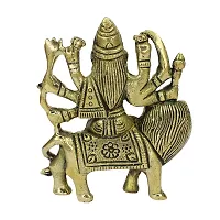 Brass Durga Maa Statue Amba/Jagdamba Maa Idol Vaishno Devi/Sherawali/Mata Rani Murti for Pooja (Weight :-  0.404)-thumb1