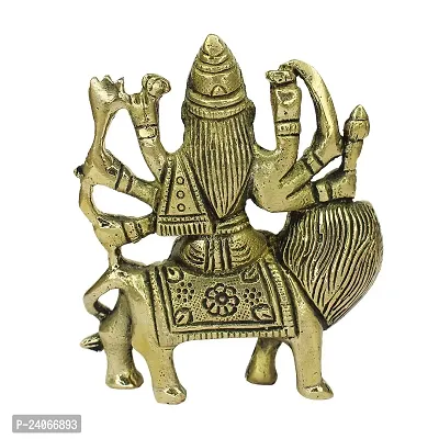 Brass Durga Maa Statue Amba/Jagdamba Maa Idol Vaishno Devi/Sherawali/Mata Rani Murti for Pooja (Weight :-  0.404)-thumb2