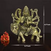 Brass Durga Maa Statue Amba/Jagdamba Maa Idol Vaishno Devi/Sherawali/Mata Rani Murti for Pooja (Weight :-  0.404)-thumb2