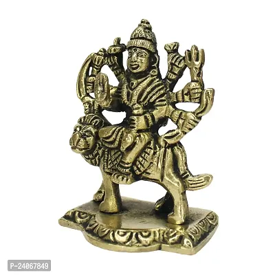 Brass Durga Maa Statue Amba/Jagdamba Maa Idol Vaishno Devi/Sherawali/Mata Rani Murti for Pooja (Weight :-  0.256)-thumb2