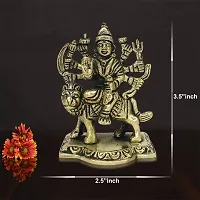 Brass Durga Maa Statue Amba/Jagdamba Maa Idol Vaishno Devi/Sherawali/Mata Rani Murti for Pooja (Weight :-  0.256)-thumb3