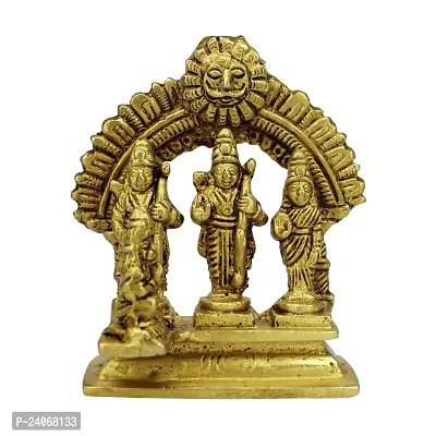 Brass Ram Darbar Idol for Home Temple Puja Ram Laxman Sita Hanuman Murti Statue for Home Decorative Showpiece Figurine (Weight :-  0.333)