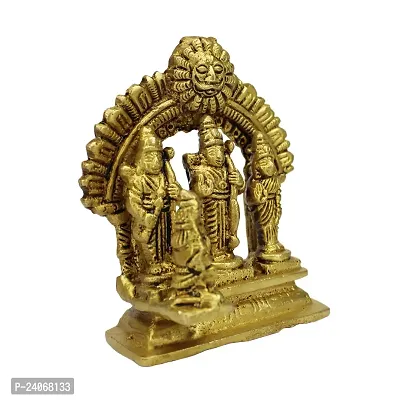 Brass Ram Darbar Idol for Home Temple Puja Ram Laxman Sita Hanuman Murti Statue for Home Decorative Showpiece Figurine (Weight :-  0.333)-thumb2