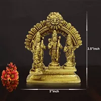 Brass Ram Darbar Idol for Home Temple Puja Ram Laxman Sita Hanuman Murti Statue for Home Decorative Showpiece Figurine (Weight :-  0.333)-thumb3