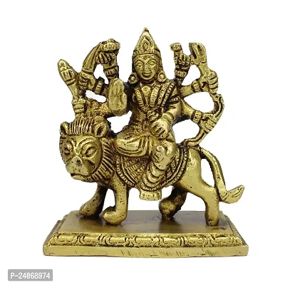 Brass Durga Maa Statue Amba/Jagdamba Maa Idol Vaishno Devi/Sherawali/Mata Rani Murti for Pooja (Weight :-  0.407)-thumb0