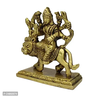 Brass Durga Maa Statue Amba/Jagdamba Maa Idol Vaishno Devi/Sherawali/Mata Rani Murti for Pooja (Weight :-  0.407)-thumb2