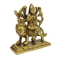 Brass Durga Maa Statue Amba/Jagdamba Maa Idol Vaishno Devi/Sherawali/Mata Rani Murti for Pooja (Weight :-  0.407)-thumb2