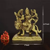 Brass Durga Maa Statue Amba/Jagdamba Maa Idol Vaishno Devi/Sherawali/Mata Rani Murti for Pooja (Weight :-  0.407)-thumb3