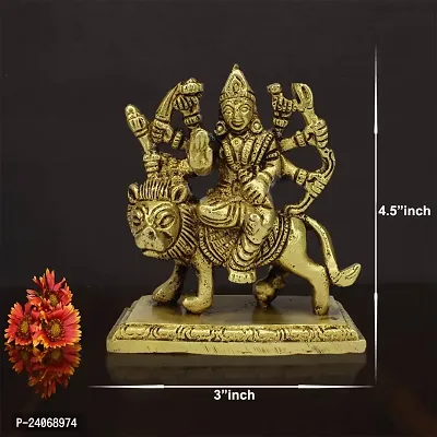 Brass Durga Maa Statue Amba/Jagdamba Maa Idol Vaishno Devi/Sherawali/Mata Rani Murti for Pooja (Weight :-  0.407)-thumb4