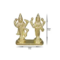 Om ssvmb9 Brass Vishnu Lakshmi Brass Idol Lord Vishnu/Laxmi Narayan Standing Murti - Handmade Statue Lakshmi/Laxmi Narayan Idol/Murti/Statue (H x L x W:- 3 x 3 x 1 Inch)-thumb3