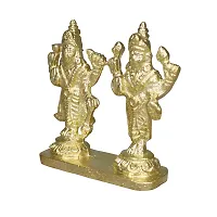 Om ssvmb9 Brass Vishnu Lakshmi Brass Idol Lord Vishnu/Laxmi Narayan Standing Murti - Handmade Statue Lakshmi/Laxmi Narayan Idol/Murti/Statue (H x L x W:- 3 x 3 x 1 Inch)-thumb4