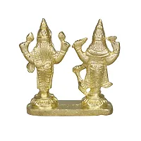 Om ssvmb9 Brass Vishnu Lakshmi Brass Idol Lord Vishnu/Laxmi Narayan Standing Murti - Handmade Statue Lakshmi/Laxmi Narayan Idol/Murti/Statue (H x L x W:- 3 x 3 x 1 Inch)-thumb2