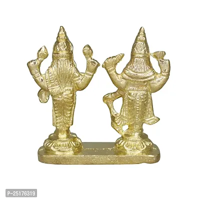 Om ssvmb9 Brass Vishnu Lakshmi Brass Idol Lord Vishnu/Laxmi Narayan Standing Murti - Handmade Statue Lakshmi/Laxmi Narayan Idol/Murti/Statue (H x L x W:- 3 x 3 x 1 Inch)-thumb3