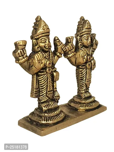 Om ssvmb9 Brass Vishnu Lakshmi Brass Idol Lord Vishnu/Laxmi Narayan Standing Murti - Handmade Statue Lakshmi/Laxmi Narayan Idol/Murti/Statue Height 2.5 Inch-thumb5