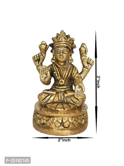 Om ssvmb9 Brass Lakshmi Idol Ashtadhatu Made Shree Laxmi MATA Murti/Statue for Home Temple Diwali Puja/Pooja Maha Laxmi Idols (Size:- Small, L x W x H:- 2 x 2 x 3 Inch)-thumb2