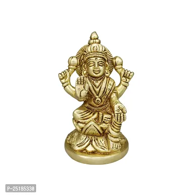 Om ssvmb9 Brass Lakshmi Idol Ashtadhatu Made Shree Laxmi MATA Murti/Statue for Home Temple Diwali Puja/Pooja Maha Laxmi Idols (H x L x W :-9 x 5 x 5 cm, Weight:- 0.364 kg, Gold Color)