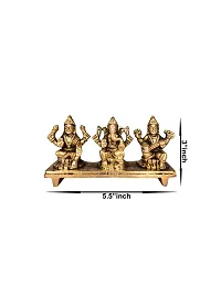 Om ssvmb9 Brass Laxmi Ganesh Saraswati Bhagwan Idol on Platform Ganpati Murti Metal Statue for Home Office Success Entrance Decor Pooja Good Luck Gift Gold Color-thumb1