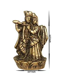 Om ssvmb9 Brass Radha Krishna Idol/Murti/Statue Hindu Divine Love Couple Radha Krishan Murti Anniversary Wedding Gift Height 3.5 Inch-thumb1