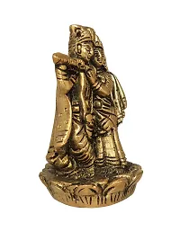 Om ssvmb9 Brass Radha Krishna Idol/Murti/Statue Hindu Divine Love Couple Radha Krishan Murti Anniversary Wedding Gift Height 3.5 Inch-thumb2