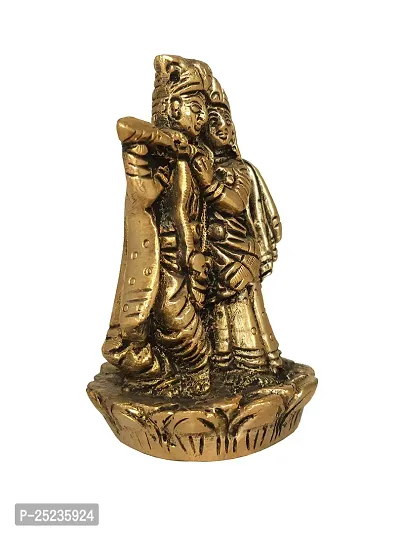 Om ssvmb9 Brass Radha Krishna Idol/Murti/Statue Hindu Divine Love Couple Radha Krishan Murti Anniversary Wedding Gift Height 3.5 Inch-thumb3