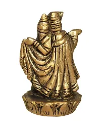 Om ssvmb9 Brass Radha Krishna Idol/Murti/Statue Hindu Divine Love Couple Radha Krishan Murti Anniversary Wedding Gift Height 3.5 Inch-thumb3