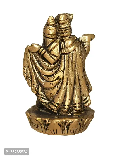 Om ssvmb9 Brass Radha Krishna Idol/Murti/Statue Hindu Divine Love Couple Radha Krishan Murti Anniversary Wedding Gift Height 3.5 Inch-thumb4