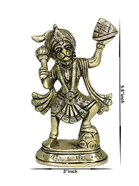 Om ssvmb9 Brass Standing Hanuman/Bajrangbali Statue/Murti/Idol for Home Office Decor Gift Puja Ghar 5.5 Inch-thumb3