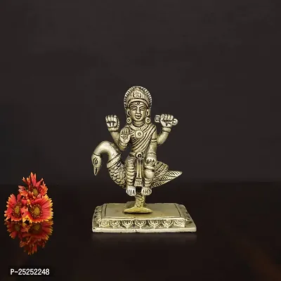 Om ssvmb9 Brass Brahmani Maa Murti MATA Rani Statue Durga Maa Idol for Home Puja/Pooja Temple/Mandir-thumb2