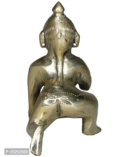 Om ssvmb9 Brass Bal Gopal/Laddu Gopal/Ladoo Gopal/Thakur Ji/Makhan Chor Idol/Krishna Idol/Murti/Statue (Heavy Peetal Murti) Janmashtami Special for Home Temple Puja 4 Inch-thumb5