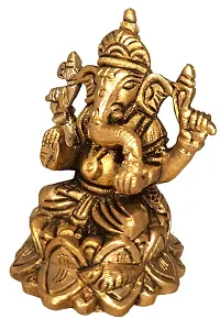 Om ssvmb9 Brass Ganesha Bhagwan Idol Ganeshji Statue Ganpati Murti for Temple Puja Home Entrance Decor Luck Gift Height 3 Inch-thumb3