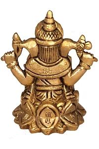 Om ssvmb9 Brass Ganesha Bhagwan Idol Ganeshji Statue Ganpati Murti for Temple Puja Home Entrance Decor Luck Gift Height 3 Inch-thumb4