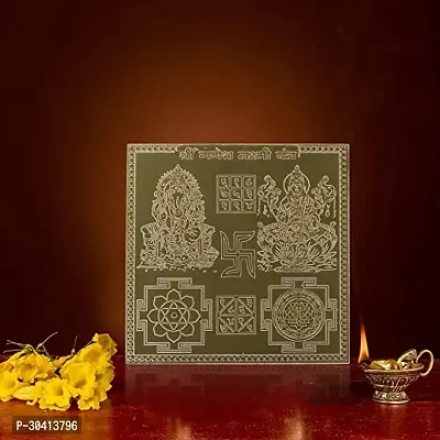 Om Siddhi Vinayak Shri Ganesh Laxmi Yantra 100% Pure Copper 22gauge yantra (3*3)-thumb3