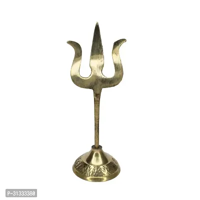 Om ssvmb9  Traditional Trishul (Trident) with Stand Brass Statue for Car Dashboard/Puja Ghar, Temple