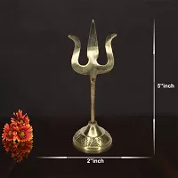 Om ssvmb9  Traditional Trishul (Trident) with Stand Brass Statue for Car Dashboard/Puja Ghar, Temple-thumb1