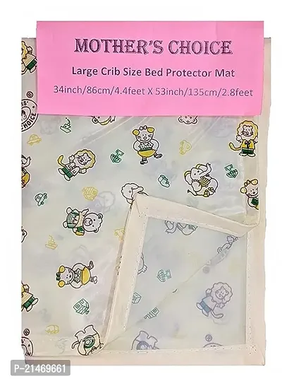 Stylish Fancy Comfortable Large Size Waterproof Plastic Mattress Protection Urine Sheet For Baby-Adult (53 X 34 Inches) (White)-thumb0